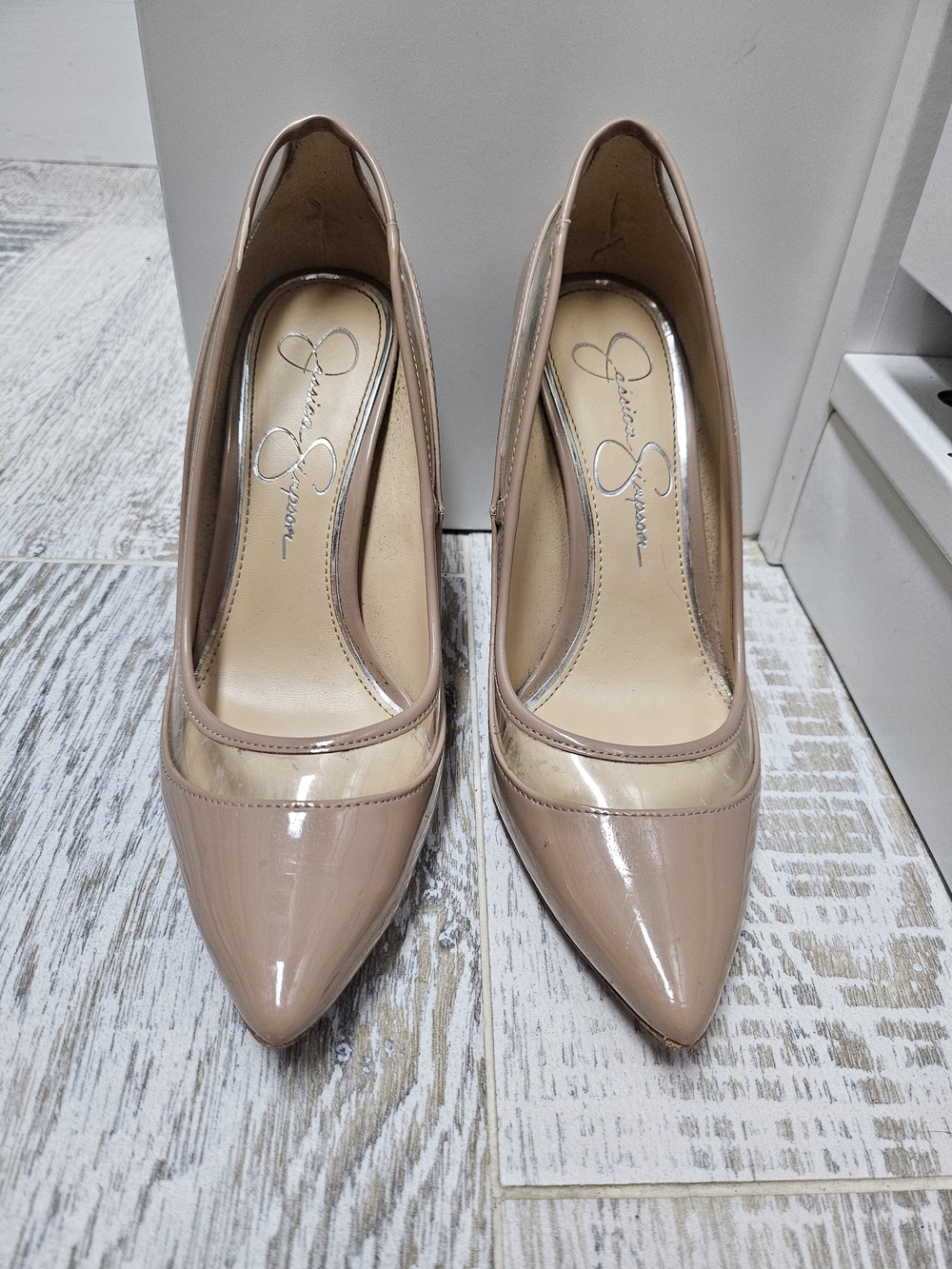 Jessica Simpson Blush Patent Pointed-Toe Pumps Size 6.5